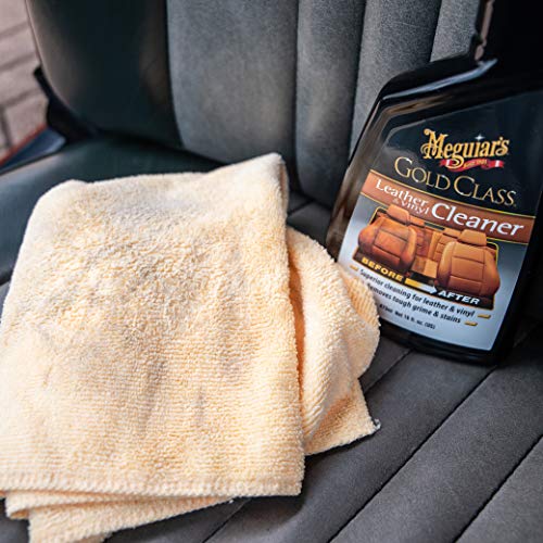 Meguiar's Gold Class Leather & Vinyl Cleaner - Leather and Vinyl Cleaner Formulated for Automotive, Spray Removes Tough Grime & Stains, 16 Oz