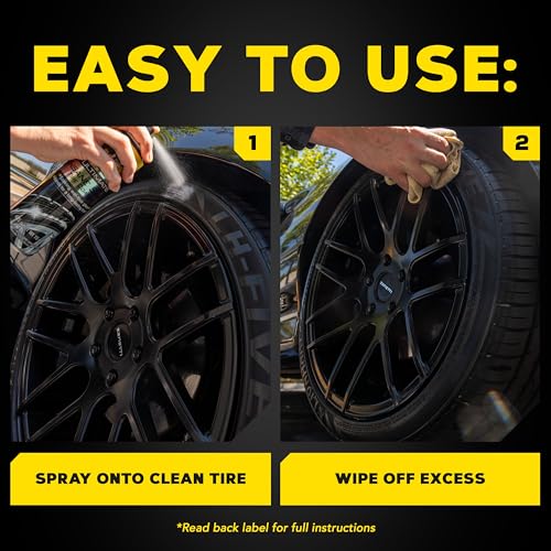 Meguiar's G190315 Ultimate Insane Shine Tire Coating, gives a Finish that Creates a Lasting Wet-Look for a Classic Black Shine, Easy to Use, No Hassle, No Mess, Ultimate Protection, 15 Oz Aerosol Can