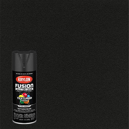12 oz Krylon K02776007 Black Fusion All-In-One Paint & Primer Spray Paint, Textured