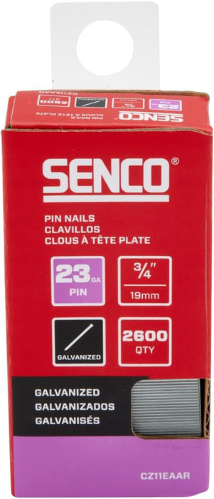 Senco CZ11EAAR 3/4" 23 Gauge Pin Nails, Galvanized Finish (2,600 Count)