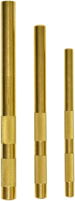 Mayhew Tools 67002 Brass Drift Punch, 5/8-16mm x 8", 1/2-13mm x 7" & 3/8-10mm x 6"