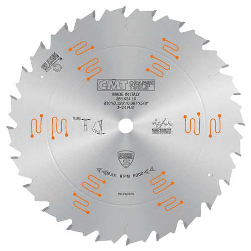 CMT Orange Tools (285.624.10) Orange Chrome Ripping Blade 10" x T24 Flat, Silver