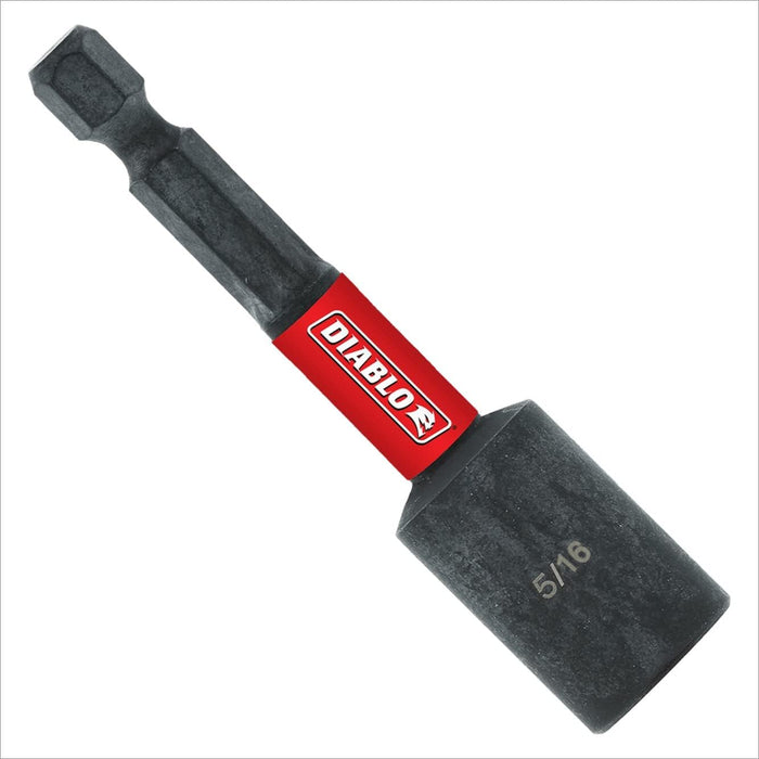 Diablo Magnetic Nut Driver - 2-9/16" Length, 1/4" Hex Shank, 5/16" Nutsetter Size, Bulk - DNTSL516B