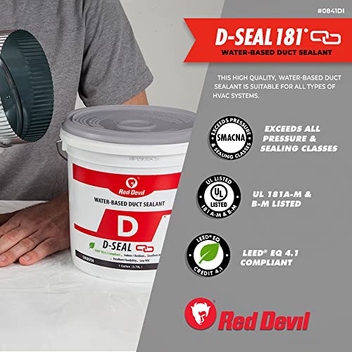 Red Devil 0841DS4 RD-DS 181 Acrylic Latex Duct Sealant, 1/2 Gallon, Gray, 4 Pack