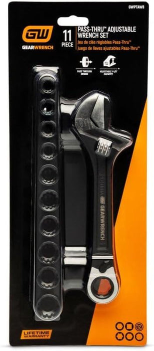 GEARWRENCH (GWPTAW8) 11 Piece Pass Through Adjustable Wrench Set