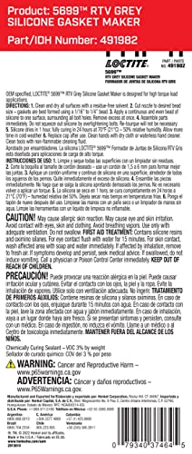 LOCTITE 5699 RTV Grey High Performance Silicone Gasket Maker - High Performance, Oil Resistant, High Torque Applications - 80 ml, 1 Pack