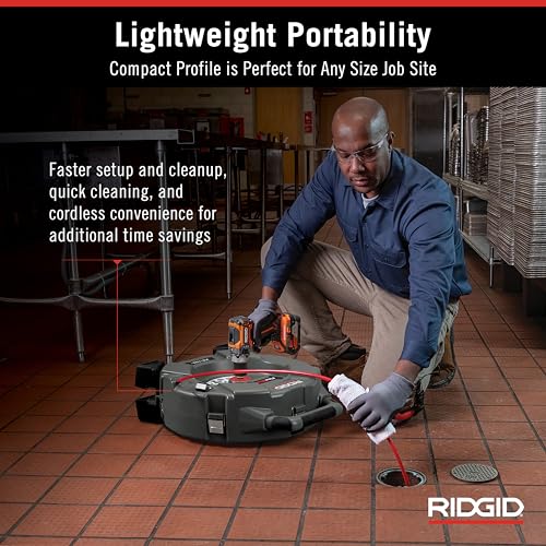 RIDGID 76193 FlexShaft K9-102+ Drain Cleaning Machine for 1 1/4-2" (32-50 mm) Pipes with 50' (15,2 m) 1/4" (6 mm) Cable and Kit