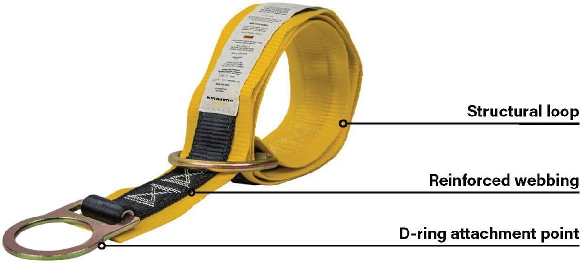 Guardian Fall Protection 10787 Premium 6-Foot Cross-Arm Straps with Large and Small D-Rings 6 ft