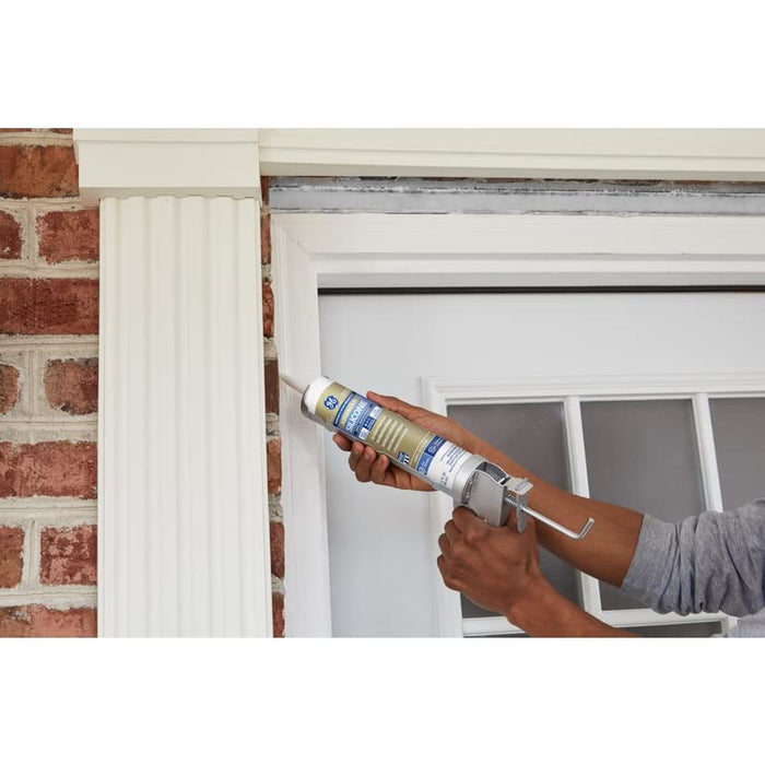 GE 2813670 Advanced Silicone 2 Window & Door Sealant, Black, 10.1 oz. (Pack of 12)
