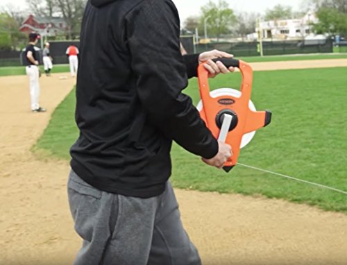 Keson NRS18M330 Nylon-Reinforced Steel Blade Tape Measure, Speed Rewind with Double Hook (Graduations: ft., in., 1/8 & m, cm, 2mm), 100M/330-Foot