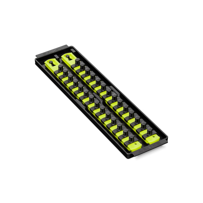 Ernst Manufacturing (8468HV) 13-Inch Socket Boss, Premium 2-Rail 3/8-Inch-Drive Socket Organizer Rails for Toolbox, High Visibility