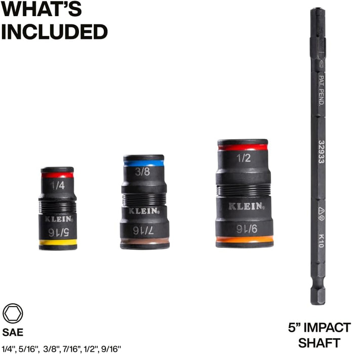 Klein Tools 32933 7-in-1 Impact Flip Socket Set