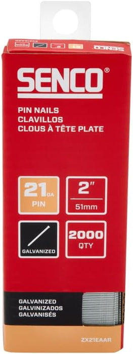 Senco ZX21EAAR 2" 21 Gauge Pin Nails, Galvanized Finish (2,000 Count)