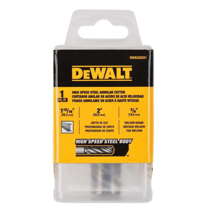 DEWALT DWAC02031 Annular Cutter 1-15/16in X 2I HSS 3/4in Weldon