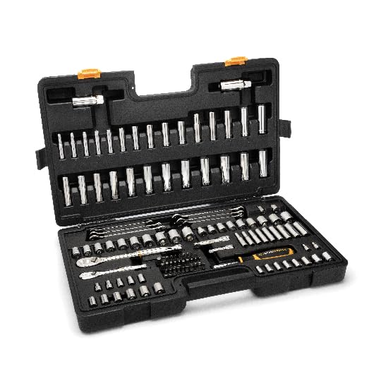 GEARWRENCH (GW90SCBMTS) 121 Piece Mechanics Hand Tool Set - 1/4" & 3/8” Drive, 90 Tooth, SAE & Metric