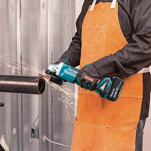 Makita XAG11T 18V LXT� Lithium-Ion Brushless Cordless 4-1/2� / 5" Paddle Switch Cut-Off/Angle Grinder Kit, with Electric Brake (5.0Ah)