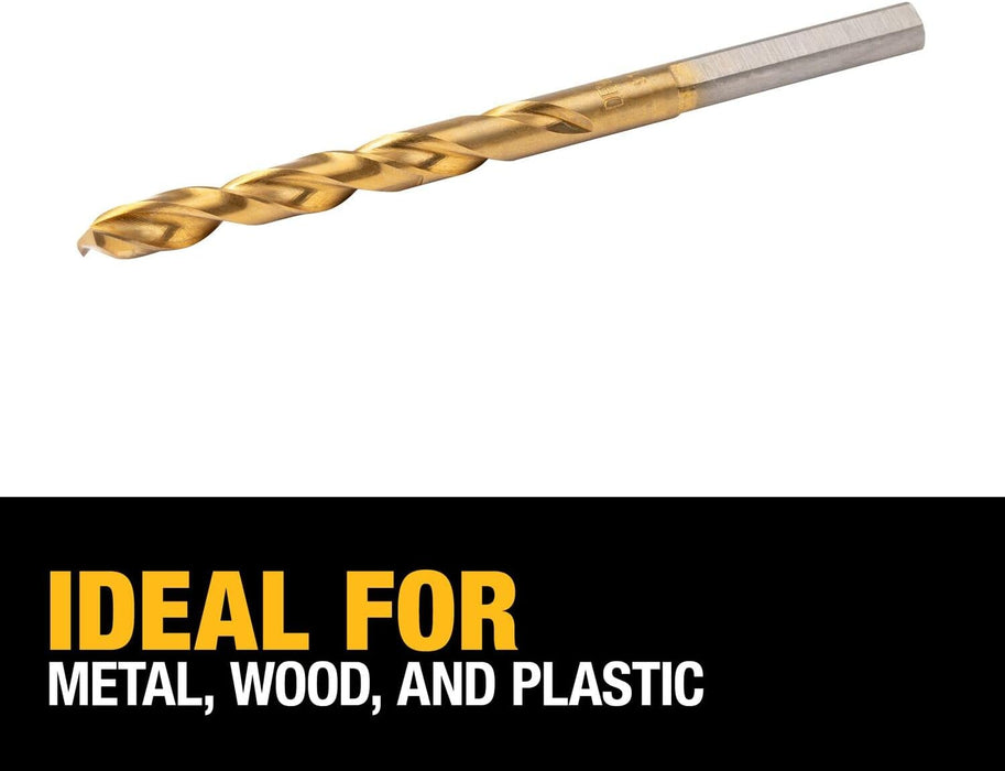 DEWALT DW1316 1/4-Inch Titanium Nitride Split Point Twist Drill Bit, Gold