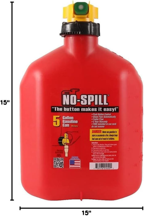 1450 5-Gallon Poly Gas Can (CARB Compliant),Red