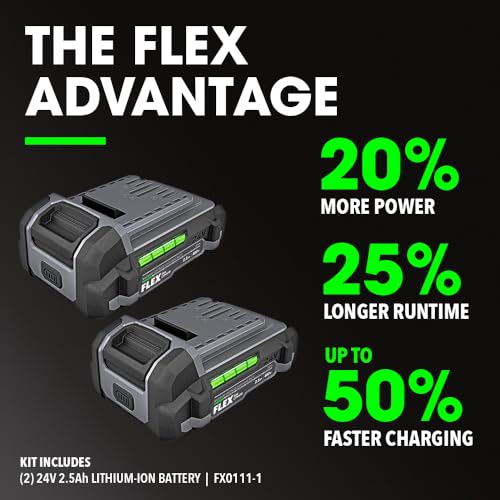 FLEX 24V Brushless Cordless 4-Tool Combo Kit: Drill Driver, Impact Driver, Reciprocating Saw, Work Light with (2) 2.5 Ah Lithium Batteries and 160W Fast Charger