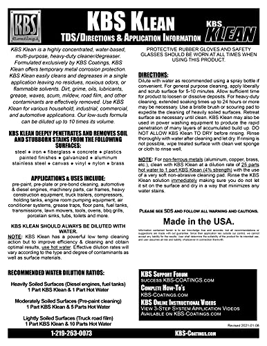 KBS Coatings 2200 KBS Klean - 8 Fl. oz. - Water Based Cleaner and Degreaser, Clear Liquid