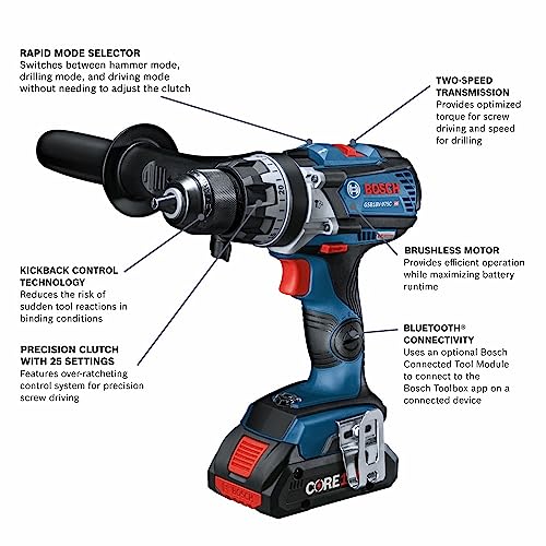 BOSCH 18V EC Brushless Connected-Ready Brute Tough 1/2 In. Hammer Drill/Driver (Bare Tool)