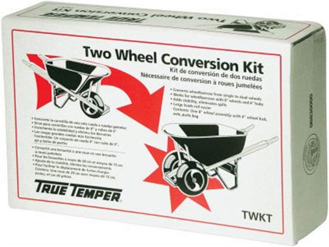 True Temper TWKT Wheelbarrow Two Wheel Conversion Kit,Black