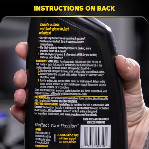Meguiar's G7624 Gold Class High Gloss Premium Quik Detailer - 24 Oz Spray Bottle