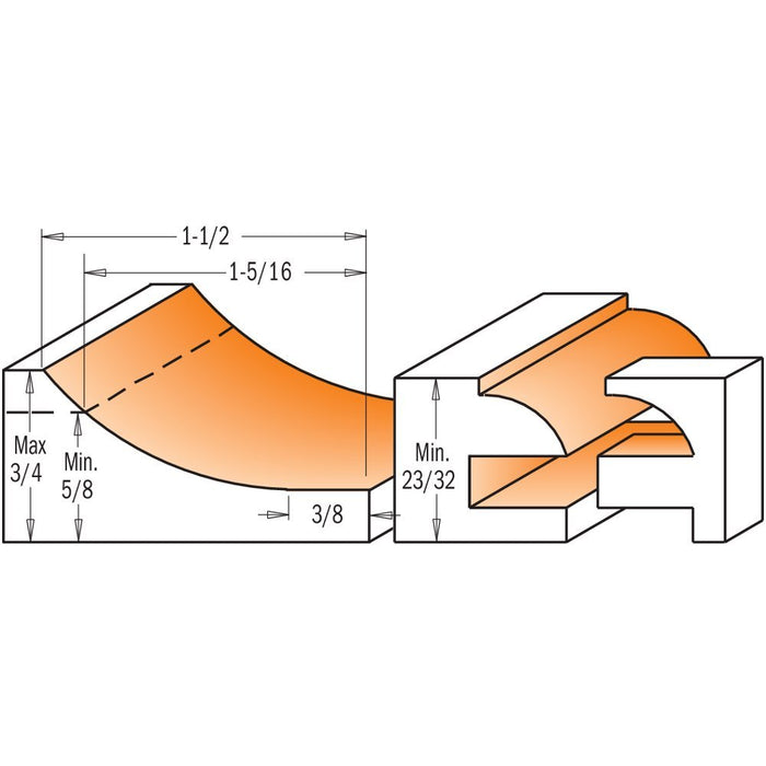 CMT 800.516.11 3-Piece Standard Kitchen Set in Hardwood Case, 1/2-Inch Shank