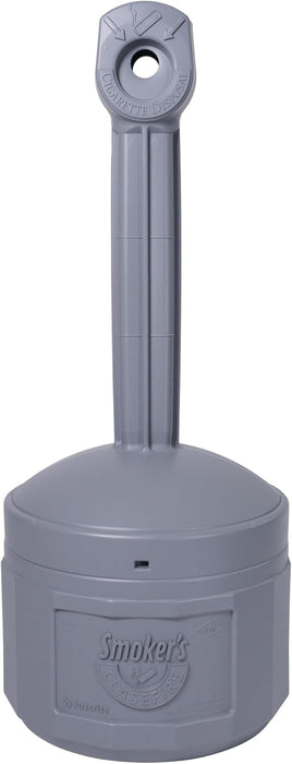 Justrite (26800) Original Smoker’s Cease-Fire Outdoor Ashtray, Polyethylene Standing Ashtray with Steel Bucket, 4 Gallon, Grey
