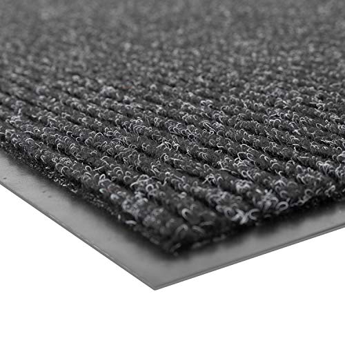 Notrax 109S0046CH Brush Step Carpeted Indoor/Outdoor Entrance Mat for Home or Office, 4' x 6', Absorbent Slip Resistant Heavy Duty Entry Mat, Charcoal