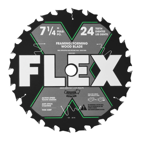 FLEX FA201001 7-1/4-Inch 24T Carbide Rough Cut Wood Circular Saw Blade