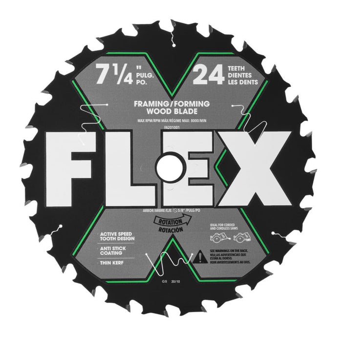 FLEX FA201001 7-1/4-Inch 24T Carbide Rough Cut Wood Circular Saw Blade