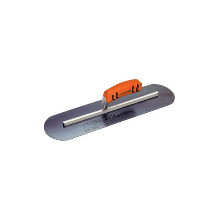 Kraft Tool CF741BPF Blue Steel Pool Trowel with ProForm Handle L-Shank, 22 x 4-Inch