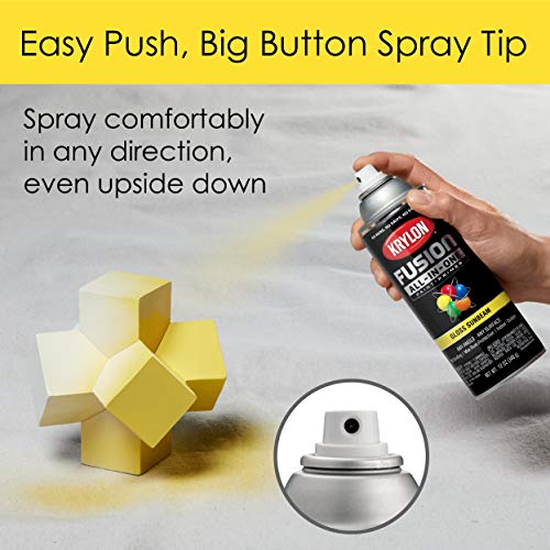 12 oz Krylon K02725007 Sunbeam Fusion All-In-One Paint & Primer Spray Paint, Gloss