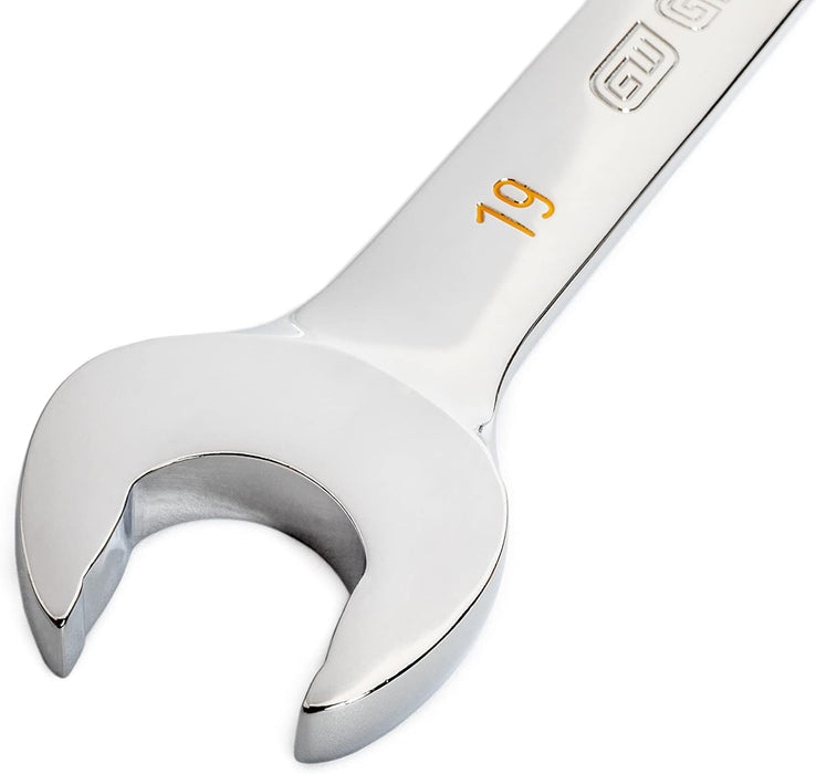 GEARWRENCH 86719 19mm 4 Degree Swing Arch 12 Point Flex Head Ratcheting Combination Wrench