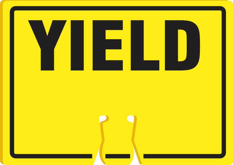 AccuformNMC FBC767 "Yield" Traffic Cone Top, Combine With Orange Cones to Create a Custom Warning Sign, 10" x 14" Plastic Cone Sign, Made in the USA
