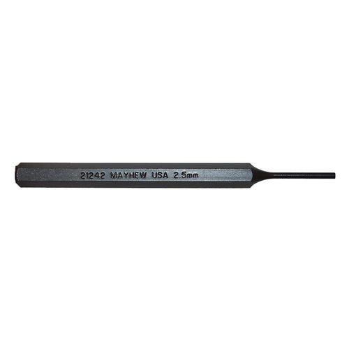 Mayhew Tools 21242 Metric Pin Punch, 2.5 mm x 4-1/2", Black Oxide Finish