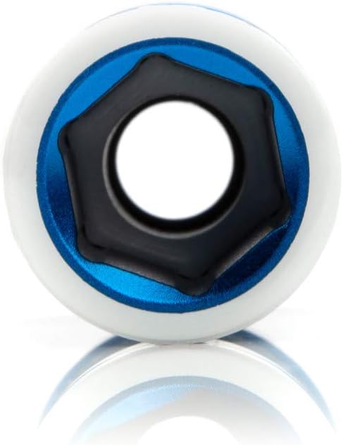 Steelman 95615-01 17mm Sleeved Socket, Wheel and Lug Nut Protector Polyethylene Sleeve and Insert, Non-Marring, Long, 6-Point, ½-inch Drive