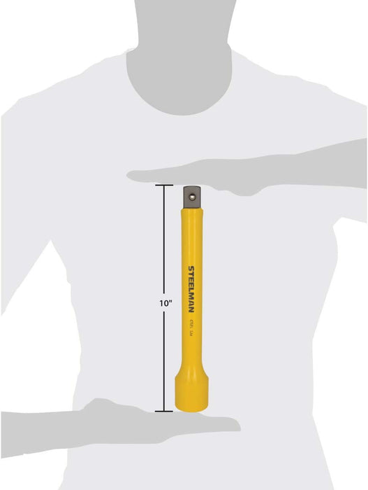 Steelman 60156 3/4-Inch Drive 475 ft-lb Torque Extension for Impact Wrench, 10-inch Extension, Corrosion-Resistant Powder-Coated Steel, Yellow