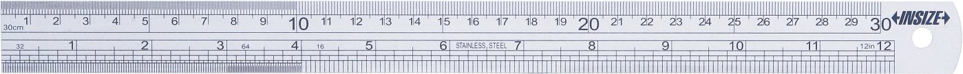 INSIZE 7110-1000 Steel Rule, 40"/1000 mm, Graduation 1/64", 1/32", 1/16", 0.5 mm, 1 mm
