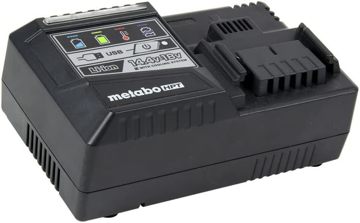 Metabo HPT MultiVolt Battery and Charger Starter Kit | 36V/18V | 4.0Ah/8.0Ah | Lithium Ion | Slide Style | Charger includes Built-in USB Port | UC18YSL3B1