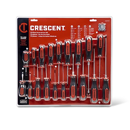 Crescent 20 Pc. Dual Material Screwdriver Set with Phillips, Torx, Slotted, and 4-in-1 Pocket Screwdrivers - CSDS20PCSET