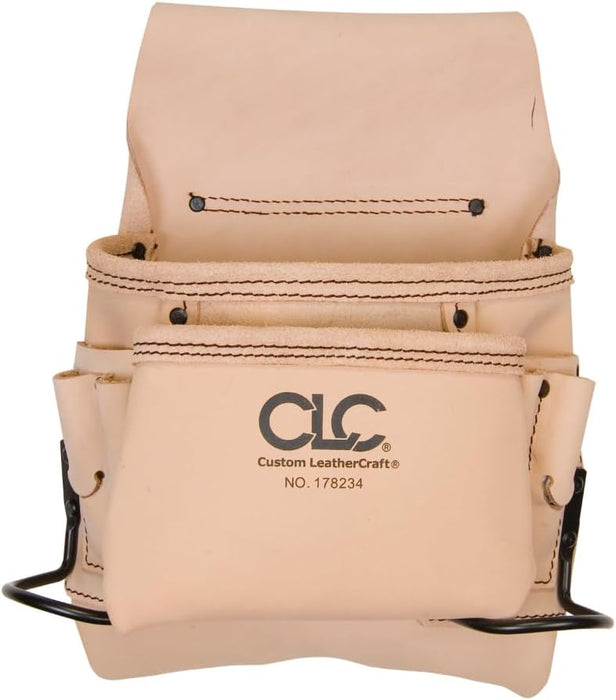 CLC Custom Leathercraft 178234 Carpenter's Nail and Tool Bag Reversed Top Grain, 8-Pocket , White