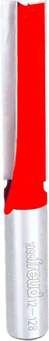 Freud Double Flute Straight Router Bit - 2" Height, 1/2" Diameter, 4-1/8" Length, 1/2" Shank - 12-128