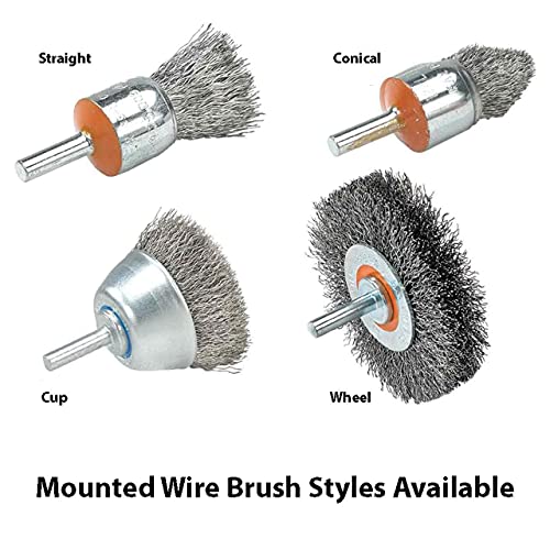 Walter 13C005 Crimped Wire Mounted Brush - 1/2 in. Carbon Steel Brush