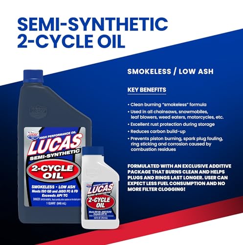 Lucas Oil 10059 Semi-Synthetic 2-Cycle Motor Oil - 6.4 Ounce