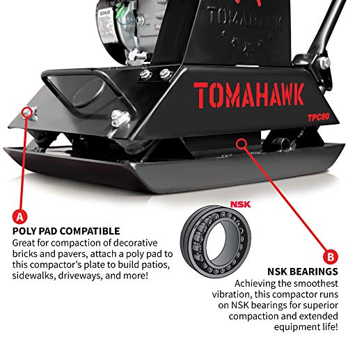 Compaction Thumper Tomahawk Vibratory Plate Compactor Tamper for Dirt, Asphalt, Gravel, S ...