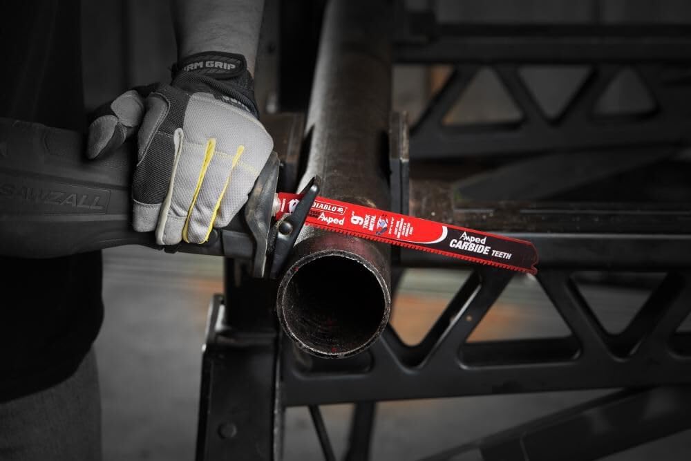 Diablo DS0908CFA10 9" 8TPI Amped Steel Demon Carbide Teeth Reciprocating Saw Blade for Thick Metal