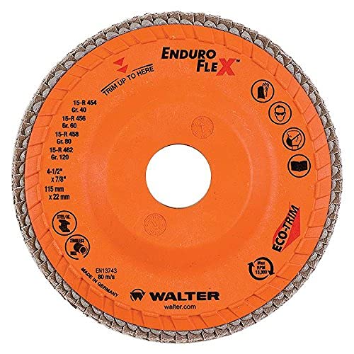 Walter (15R454) ENDURO-FLEX Abrasive Flap Disc, 40 Grit Finishing Disc, 4-1/2 Inches (Pack of 10)