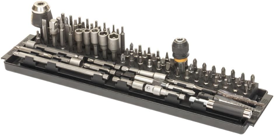 ERNST Bit Boss - Premium 1/4 inch Hex Tool Bit Organization Solution for Toolbox, Fits 90 Long and Short Bits Black